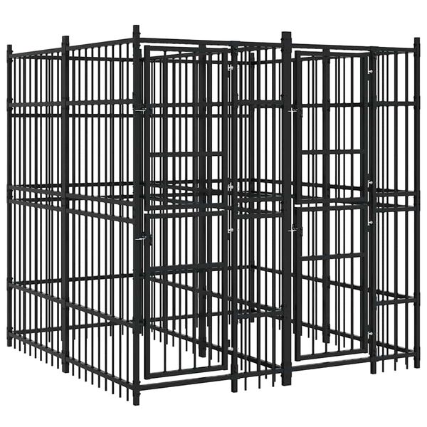 vidaXL Canil de exterior 3,69 m&sup2; a&ccedil;o