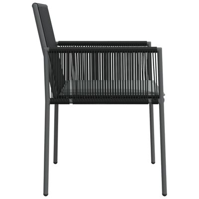 vidaXL Cadeiras jardim c/ almofadões 2pcs 54x60,5x83,5cm vime PE preto