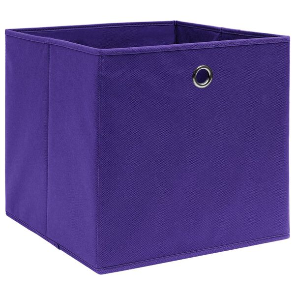 vidaXL Caixas arrumação 4 pcs 28x28x28 cm tecido-não-tecido roxo