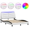 vidaXL Estrutura de cama com LED sem colch&atilde;o Hvar 120x200cm branco/preto