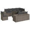 vidaXL 9 pcs conjunto sof&aacute;s p/ jardim com almofad&otilde;es vime PE cinzento