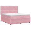 vidaXL Cama box spring com colch&atilde;o Rosa 200 x 200 cm Veludo