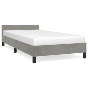 vidaXL Estrutura de cama sem colch&atilde;o 80x200 cm veludo cinzento-claro