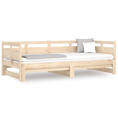 vidaXL Estrutura sofá-cama de puxar 2x(90x200) cm madeira pinho maciça