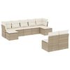 vidaXL 9 pcs conjunto de sof&aacute;s p/ jardim com almofad&otilde;es vime PE bege