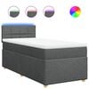 vidaXL Cama com molas/colch&atilde;o 100x200 cm tecido cinza-escuro