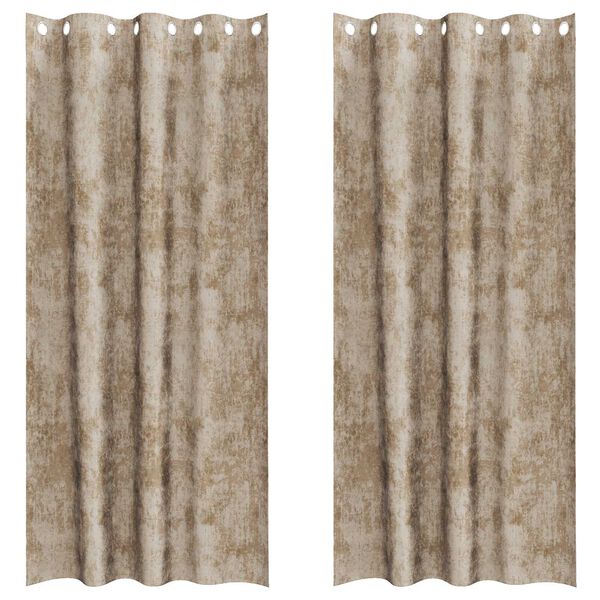 vidaXL Cortinas de Veludo 2 pcs champanhe 260 x 140 cm Veludo