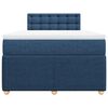 vidaXL Cama boxspring com colch&atilde;o 120x190 cm tecido azul