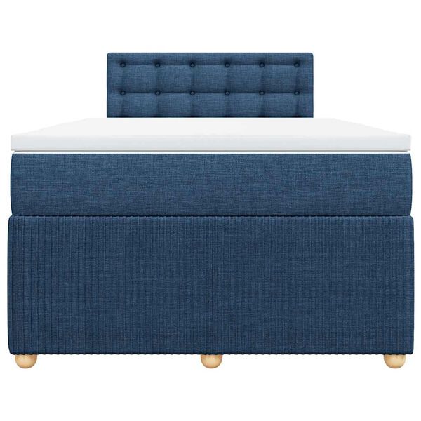 vidaXL Cama boxspring com colch&atilde;o 120x190 cm tecido azul