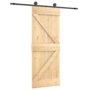 vidaXL Porta Deslizante Natural e Preto 70 x 210 cm
