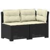 vidaXL Sof&aacute; de Jardim 2 Lugares com Almofadas Look Rattan PP Antracite