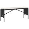 vidaXL 3 pcs conjunto de jantar p/ jardim c/ almofad&otilde;es vime PE preto