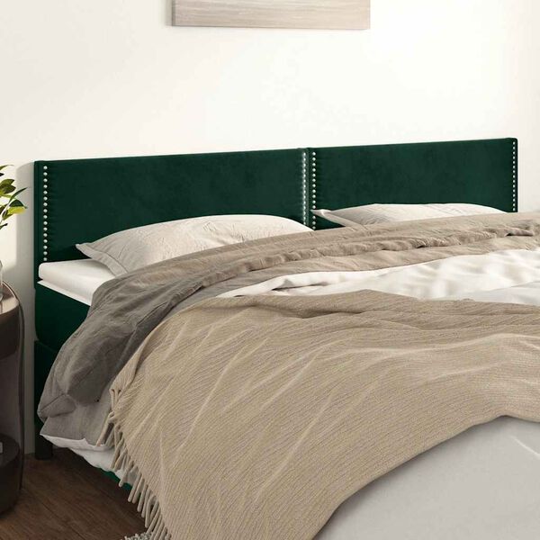 vidaXL Cabeceiras verde-escuro 180x5x78/88 cm veludo