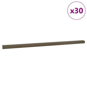 vidaXL Perfis para degraus 30 pcs Castanho 67 x 3 x 2 cm Alum&iacute;nio