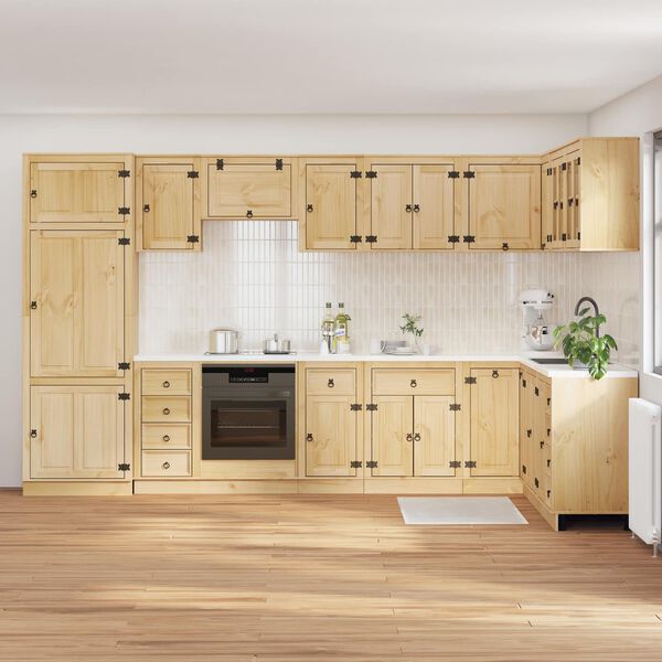 vidaXL Arm&aacute;rio SKI 14 pcs Castanho Mel Madeira de Pinheiro S&oacute;lida