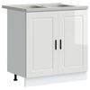 vidaXL Gabinete Base para Pia Porto 2 pcs Branco Madeira processada
