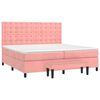 vidaXL Cama com molas/colch&atilde;o 200x200 cm veludo rosa