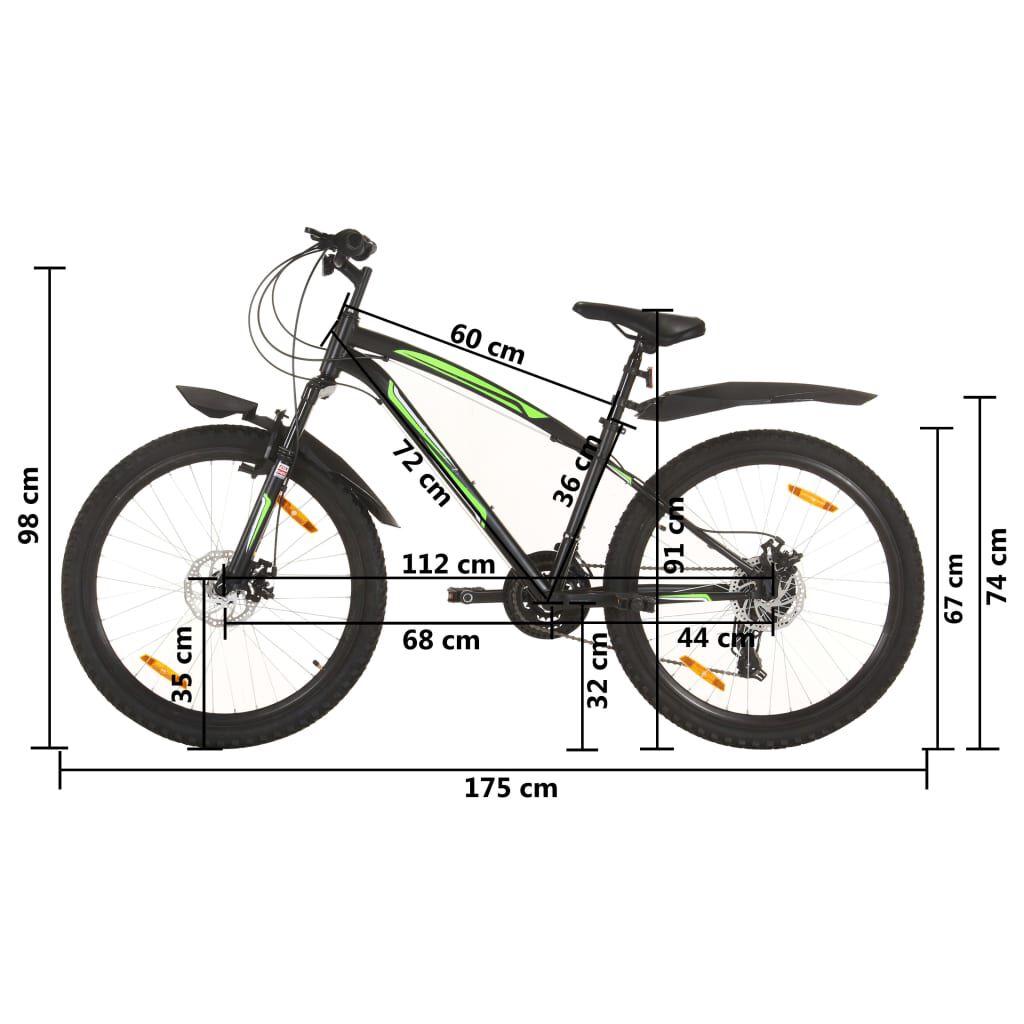 vidaXL Bicicleta de montanha 21 velocidades roda 26