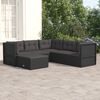 vidaXL 6 pcs conjunto lounge de jardim c/ almofad&otilde;es vime PE preto