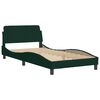 vidaXL Estrutura de cama sem colch&atilde;o 100x200 cm veludo verde-escuro