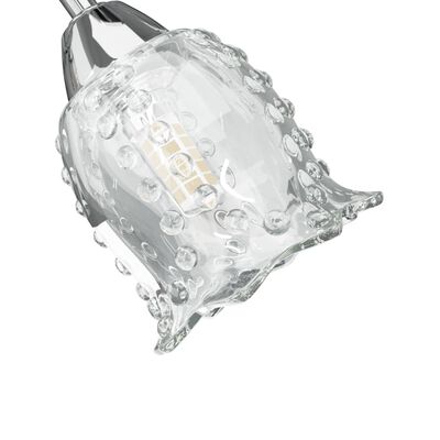 vidaXL Candeeiro de teto c/ abajures flores vidro p/ 4 lâmpadas LED G9