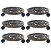 vidaXL Suportes com rodas para plantas 6 pcs 30 cm pl&aacute;stico bronze