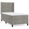 vidaXL Cama com molas/colch&atilde;o 90x200 cm veludo cinza-claro