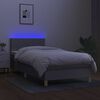 vidaXL Cama box spring c/ colch&atilde;o e LED 90x190 cm tecido cinza-claro