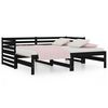 vidaXL Estrutura sof&aacute;-cama de puxar 2x(90x190) cm pinho maci&ccedil;o preto