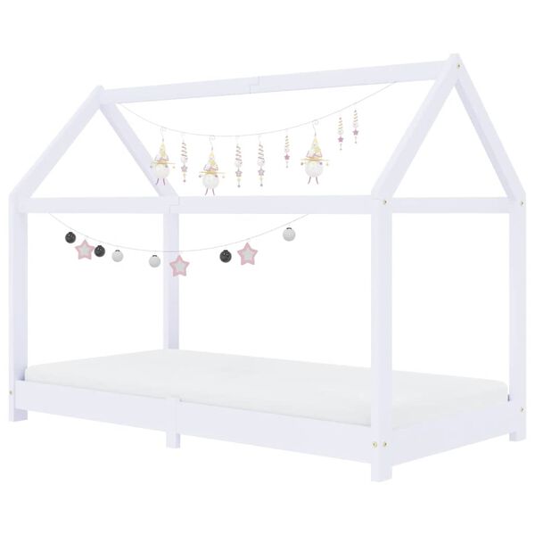 vidaXL Estrutura de cama para crian&ccedil;as 80x160 cm pinho maci&ccedil;o branco