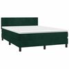 vidaXL Cama com molas/colch&atilde;o 140x200 cm veludo verde-escuro