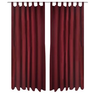 vidaXL Cortinas de cetim + presilhas 2 pcs, bordeaux 140 x 175 cm