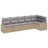 vidaXL Conjunto de Sof&aacute; de Jardim 6 pcs Bege Rattan Sint&eacute;tico