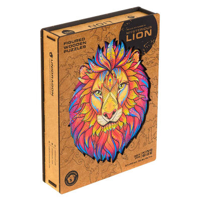UNIDRAGON Puzzle de madeira 327 pcs Mysterious Lion King Size 31x40 cm