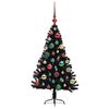 vidaXL &Aacute;rvore de Natal Artificial Pr&eacute;-iluminada Preto 120 cm PVC