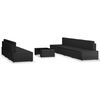 vidaXL 8 pcs conjunto lounge para jardim vime PE preto