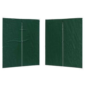 vidaXL Lateral de Tenda para Festa 2 pcs Verde 200 x 195 cm PE e A&ccedil;o