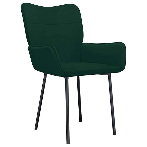 vidaXL Cadeiras de jantar 2 pcs veludo verde-escuro