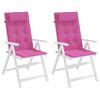 vidaXL Almofad&otilde;es p/ cadeira encosto alto 2 pcs tecido oxford rosa