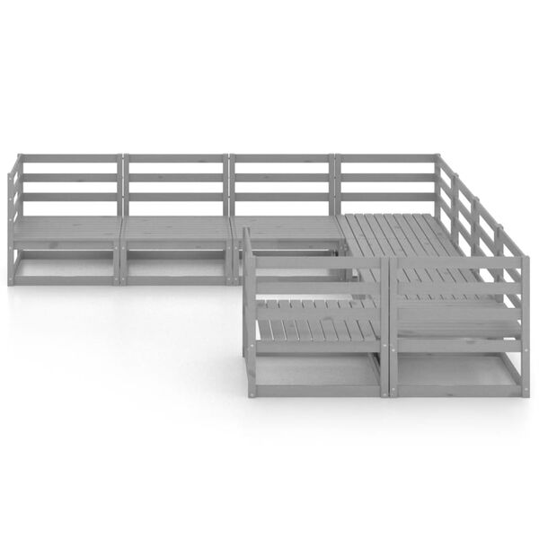 vidaXL 8 pcs conjunto lounge de jardim pinho maci&ccedil;o