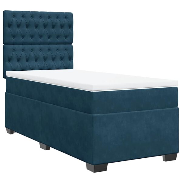 vidaXL Cama boxspring com colch&atilde;o 80x200 cm veludo azul
