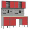 vidaXL Arm&aacute;rio de Trabalho com gaveta com bloqueio 10 unid. Vermelho