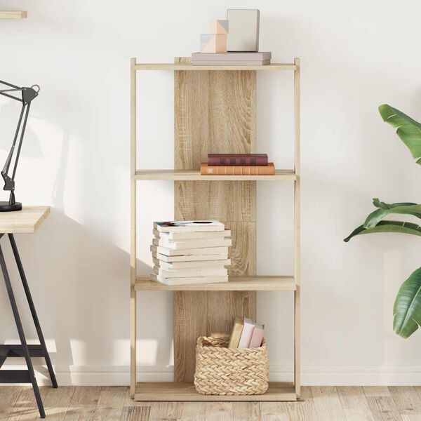 vidaXL Estante c/ 3 prateleiras derivados de madeira carvalho sonoma