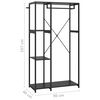 vidaXL Roupeiro 90x40x167 cm metal e contraplacado preto