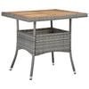 vidaXL Mesa de jantar para exterior vime PE e ac&aacute;cia maci&ccedil;a cinzento