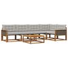 vidaXL Conjunto de Sof&aacute;s para Exterior 6 pcs Natural e Cinzento-Claro