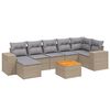vidaXL 8 pcs conjunto de sof&aacute;s p/ jardim com almofad&otilde;es vime PE bege