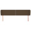 vidaXL Cabeceira de cama c/ abas tecido 163x23x78/88cm castanho-escuro