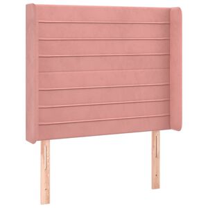 vidaXL Cabeceira de cama c/ abas veludo 83x16x118/128 cm rosa