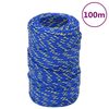 vidaXL Corda de barco 2 mm 100 m polipropileno azul